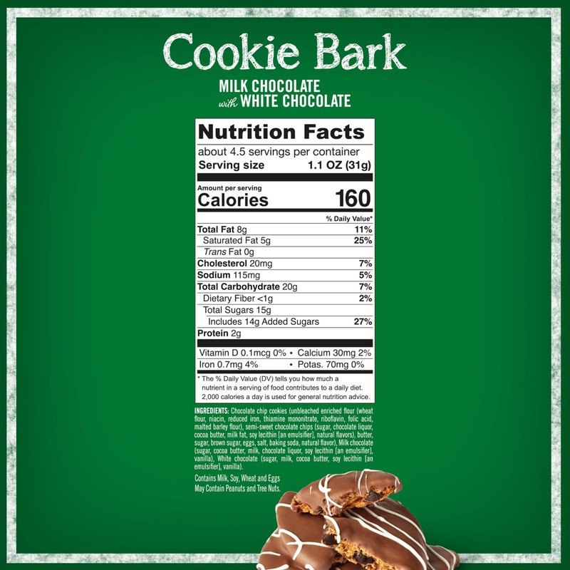 Tate's Bake Shop Cookie Bark, Chocolate Chip Cookies in Milk