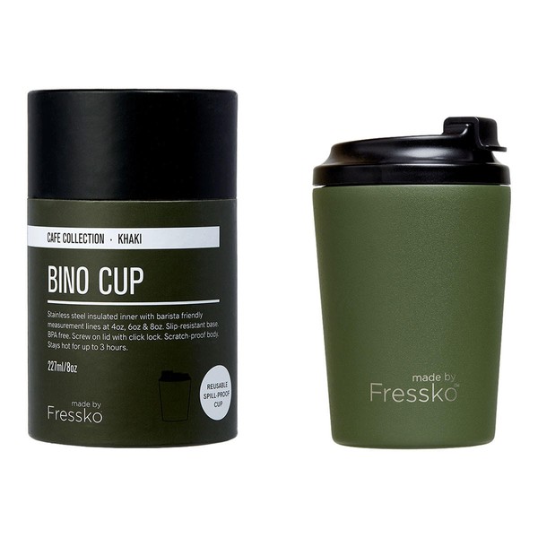 Made by Fressko Bino Reusable Coffee Cup 227ml - 227ml - Khaki