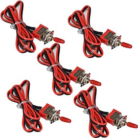 MTS-1 Heavy Duty Pre Wired 6A 12VDC On/Off Toggle Switch Control 6 Amp (5/Pack)