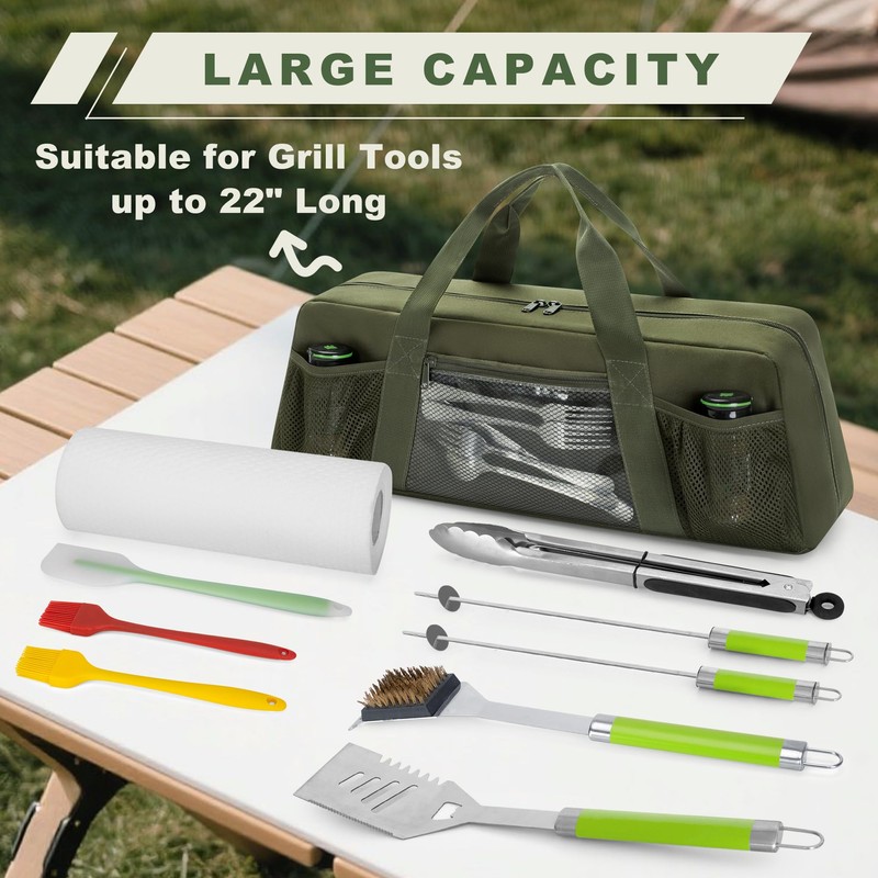 HODRANT Grill Tool Storage Bag, Outdoor BBQ Utensil Holder for