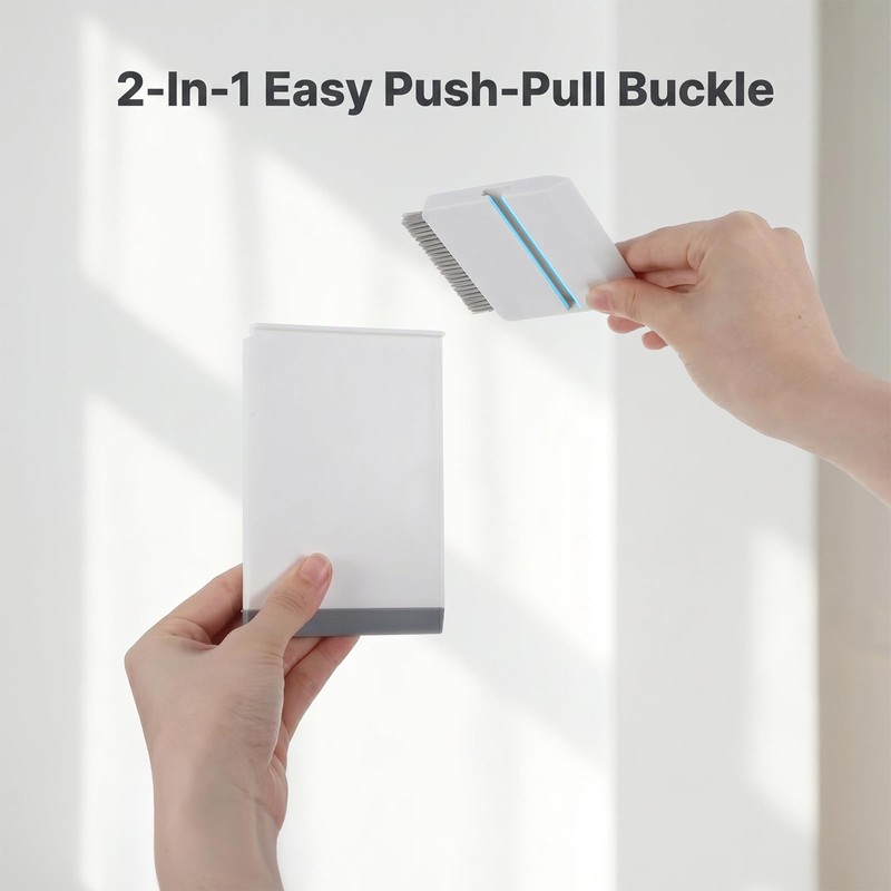2-in-1 Kitchen Sink Squeegee & Scrub Brush - White