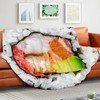 Abaysto Sushi Flannel Fleece Blanket, Sushi Roll Wrap Round Throw