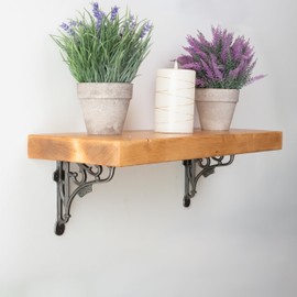 EDUWURXS Industrial Cast Iron Shelf Brackets 6x6” | Heavy Duty GWR Wall Brackets for Shelves (Pack of 2) | Rustic Shelf Supports for Kitchen, Living Room & More