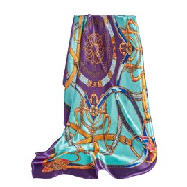 GLORIS Silk Scarf Women's Elegant 90 x 90 cm Silk Scarf Hair Silk Scarf Women's Silk Elegant Satin Scarf Neckerchief Silk Women's Bandana Scarf Headscarves Women's Neck Scarf, Purple