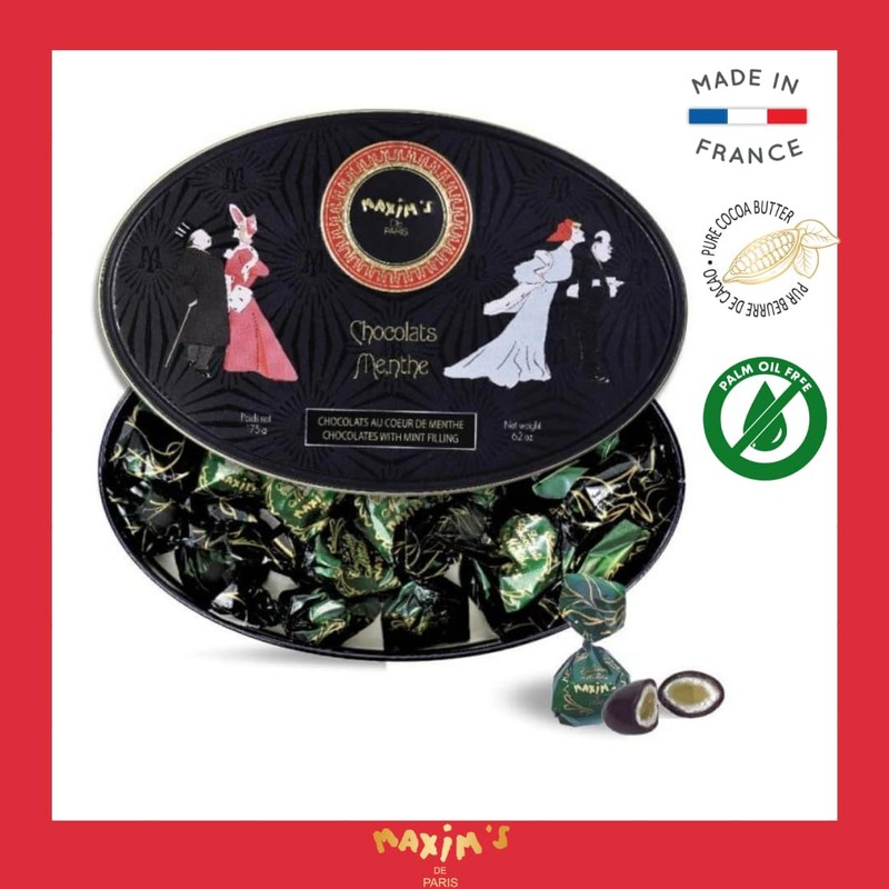 Maxim's De Paris - Chocolate Covered Mint Candies in a