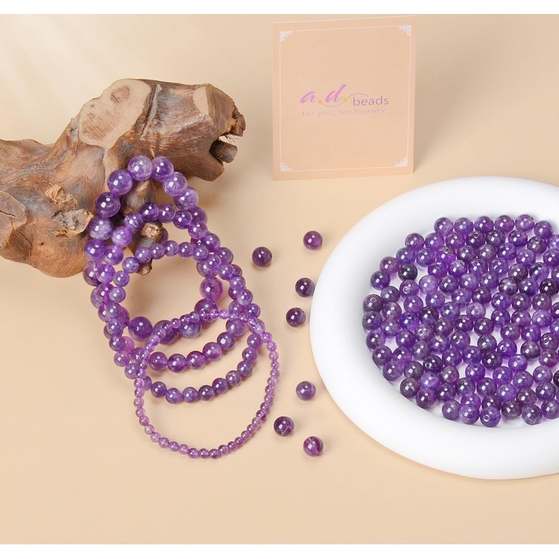 AD Beads Handmade Gemstone Stretch Elastic Bracelet Crystal Healing Reiki