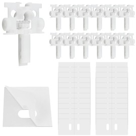 UBANU 12 Sets White Vertical Blind Repair Kit with Stem, Gear & Pulley Head