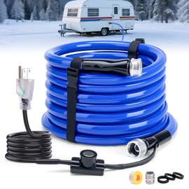 RVSNAIL 15FT Heated Water Hose for RV - Freeze Protection Down to -45°F, Food-Grade Safe Material, Smart Temperature Control, Ideal for RV, Camping, and Home