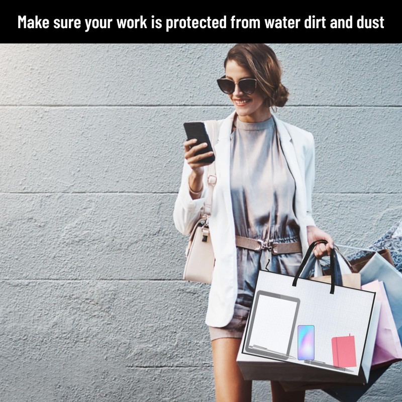 Art Folder, A2 Art Portfolio Case with Handle, 25X19 Inches