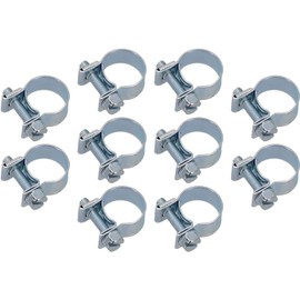 QINALO 10-Pack 20-22mm Mini Hose Clamps, Galvanized Hose Clamps, (Pipe Clamp Diameter 25/32" -7/8"), Suitable for Fuel Injection Systems, Hydraulic Lines, Cars, Radiators, Gardens, etc.