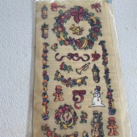 CRAFT Vintage O-P Craft Wood Impressions of Christmas Rub On Art Transfer #7611