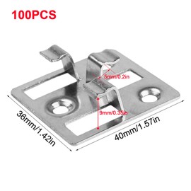 Pack of 100 WPC Clips Made of Stainless Steel Invisible Patio Attachment for WPC Floorboards, Bamboo Wood Floor (7-9 mm) Mounting Brackets (Silver, 5 mm x 9 mm (W x H)