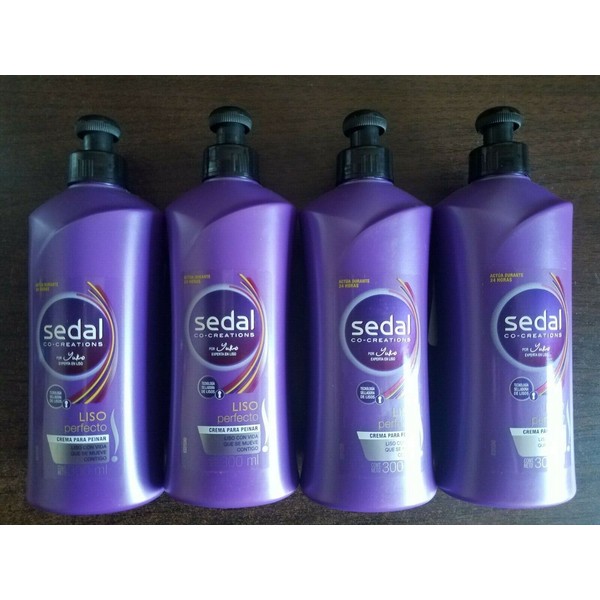 4 bottles of Sedal Smooth Perfect Hair Comb Cream 10.13 fl oz ea Liso Perfecto 