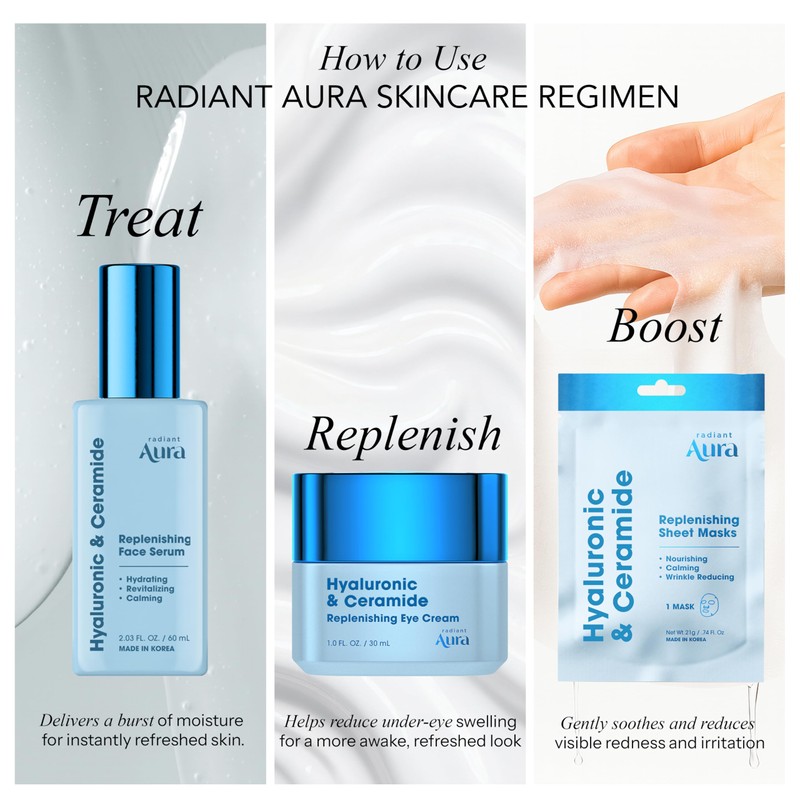 Radiant Aura Facial Serum with Hyaluronic Acid & Ceramide -
