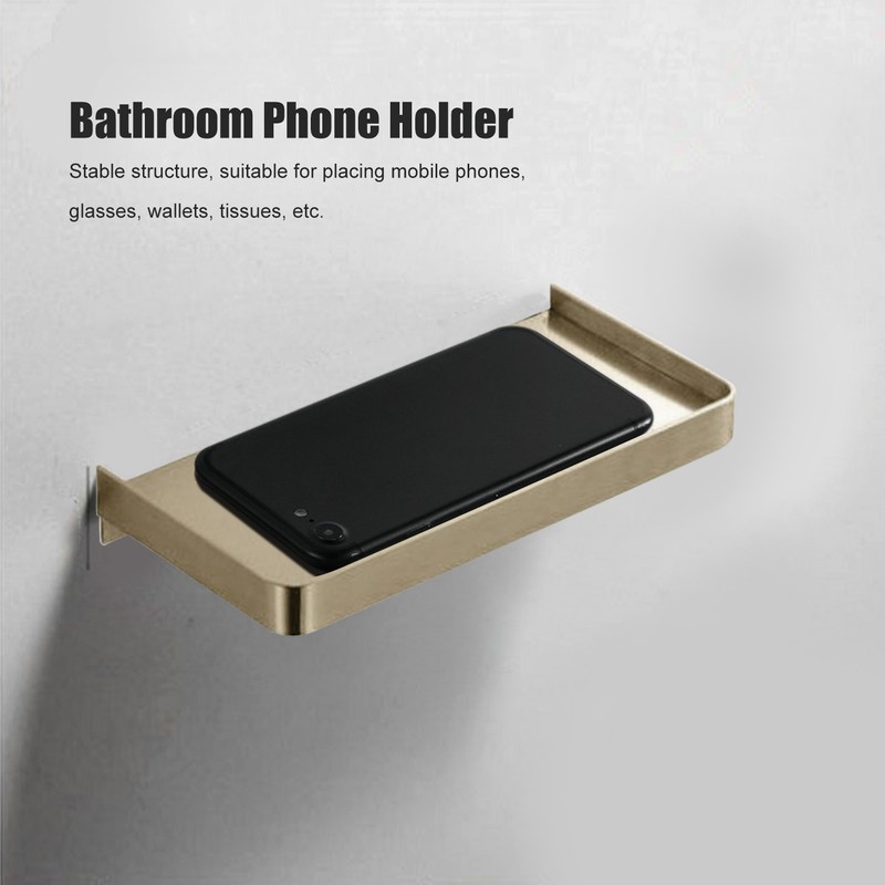 Bathroom Phone Holder Wall Mounted Thick Phone Storage Shelf Toilet