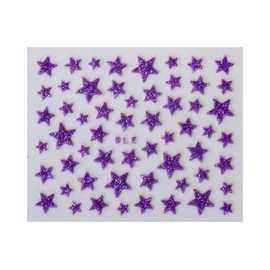 Generic Purple Glitter Stars Self Adhesive Nail Art Sticker Purple Nail Wraps Art Stickers Manicure Supplies for Women for Home Nails Full Long Lasting Easy Apply and Remove