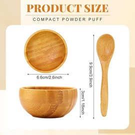 erioctry Cute Small Eco Bamboo Facial Mask Mixing Bowl Skin Care Mask Bowl for Women Girls DIY Homemade Facemask Cosmetic Tool Kit