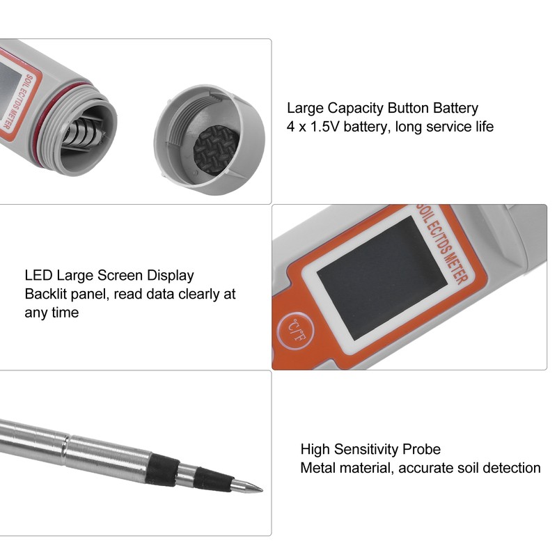 3 in 1 Soil Tester EC TDS Temperature Analyzer Meter