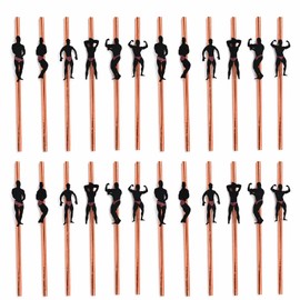 24 Pcs Hen Party Straws, Dancing Men Paper Straws, Funny Novelty Straws for Bachelorette Bridal Shower Girls Night Out Party Supplies