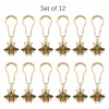 Bee Shower Curtain Hooks Rings for Bathroom, 12 Pcs Rust
