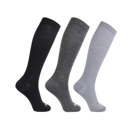 JAVIE Lightweight Merino Wool Comfy Compression Socks Graduated 15-20mmHg Knee High Stockings for Women & Men Running