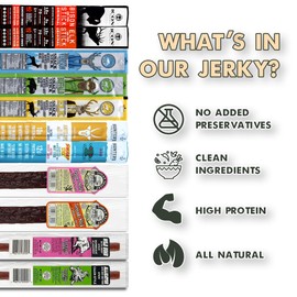 Exotic Jerky Beef Stick Gift Box (10 Pack), Beef Jerky Variety Pack, Jerky Sampler Gift Set, Snack Gift Box for Adults, Exotic Jerky Gift Basket for Christmas and Birthday, Meat Bouquet Healthy Snacks
