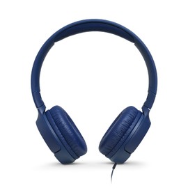 JBL T500 in Blue – On Ear Lightweight, Foldable Headphones with Pure Bass Sound – Universal 1-Button Remote and Microphone