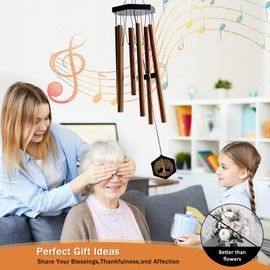 Goollyrusim Tree of Life Wind Chimes Outdoor - Memorial Wind Chime in Memory of a Loved One & Pet, Sympathy Gifts, Deep Tone Windchimes for Outside Patio Garden Home Hanging Decor Copper 33"