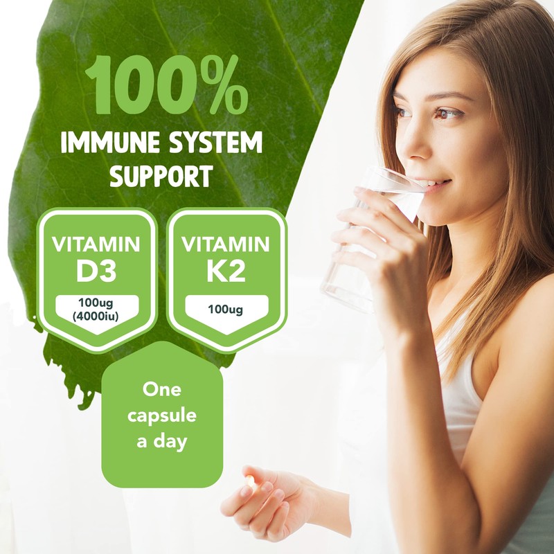 Vegan Vitamin D3 4000iu and Vitamin K2 MK7 100µg High