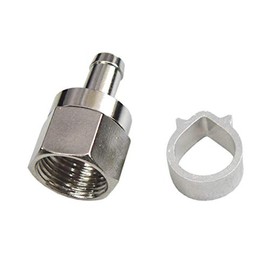 Fuji Parts Shokai Antenna Contact Plug for 4C, F-Type Contact Plug for 4C, Aluminum Ring, 4K8K, BS/CS, Terrestrial Digital, CATV Broadcasting Compatible [100 Pieces] / 4C-100P