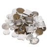 60pcs Metal Round Oval Pendant Base Tray Glass Domes Sheet