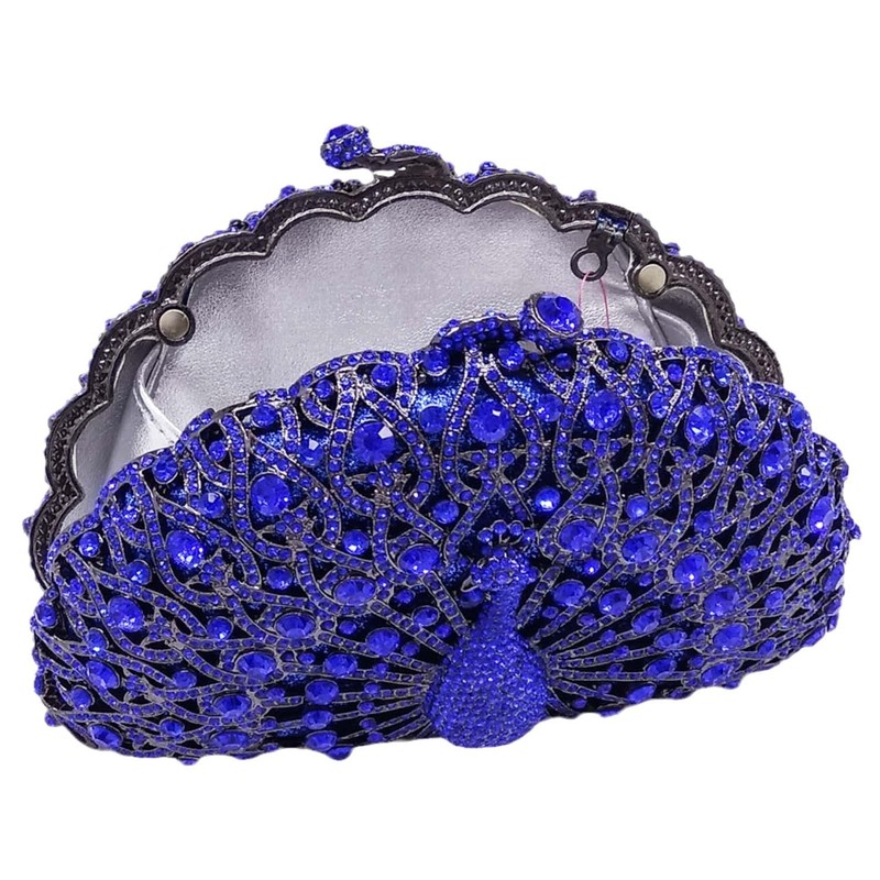 Elegantes Embragues de Cristal para las Mujeres Peacock Bolso de