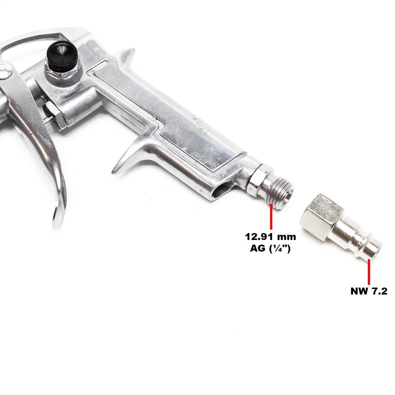 Tyre Inflator Compressed Air Gun 0-16 Bar Pressure Gauge Air