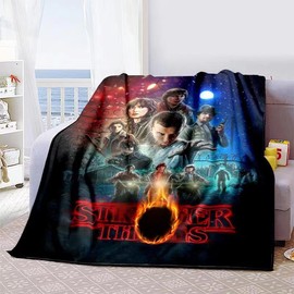 Stranger Things Throw Blanket, Soft Travel Blanket, Warm Fleece Blanket for Winter, Throw Blanket for Couch and Bed with Classic Design, 40*50 in - Color: C