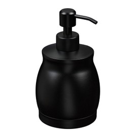 Relaxdays Soap Dispenser 390ml Stainless Steel Refillable Soap Shower Gel Bathroom Kitchen Hand Soap Dispenser Black