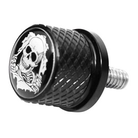 GUAIMI Black Stainless Knurled Fender Seat Bolt Screw 1/4"-20 Thread Compatible with Harley Sportster Touring Electra Glide Street Glide 1996-2020 - Skeleton Wreck(Black)