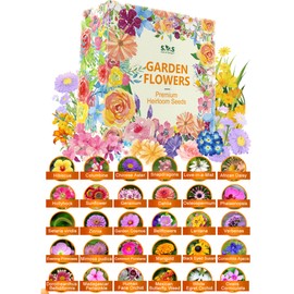 Big Bulk Bundle 2.2 oz - Bird and Butterfly Wildflower Pollinator Mix with 38,000+ Seeds of 30 Varieties include Sunflower, Carnation, Hibiscus, Geranium, Hydrangea more - Perfect for Outdoor Planting