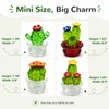 4 PCS Crystal Cactus Car Dashboard Decoration, Mini Interior Ornament