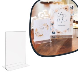 HMF 46920 Acrylic Menu Holder upright | 10 Pieces | DIN A6 Portrait Format | Transparent