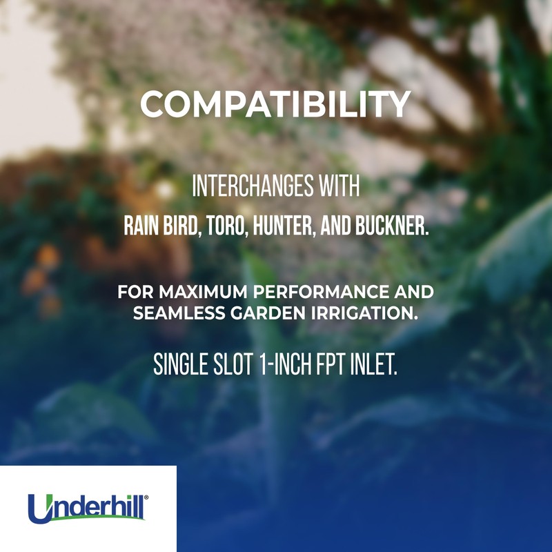 Underhill Quick Coupler Valve, Single Slot 1-Inch FPT Inlet, Sprinkler