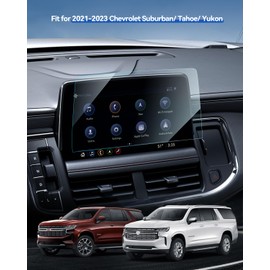 LANTU Tempered Glass Screen Protector for 2025 Chevy Tahoe Suburban 2021-2024 Accessories Navigation Anti-Glare, Bubble-Free Installation, HD Clarity, Touchscreen Cover 10.25''