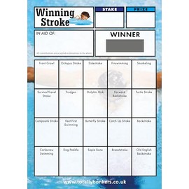 Totally Bonkers - Swimming Fundraising Scratch Cards - 20 Square - A6 (148x105mm) - 10 Pack - TB0055 - Blind Card