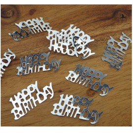 Sepkina Happy Birthday, Birthday Table Decoration Confetti (Happy Birthday Silver, 200)