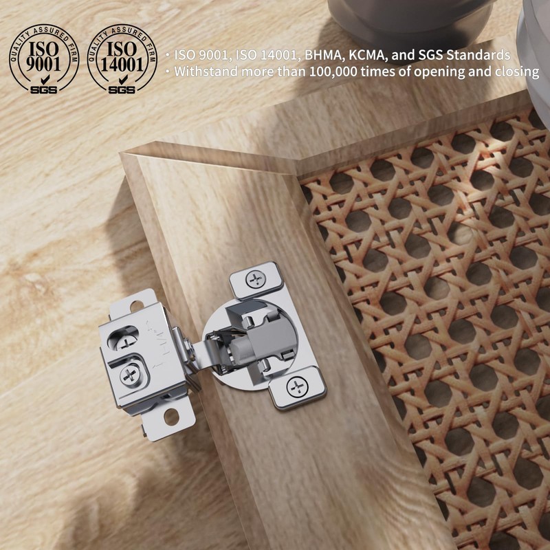 Chibery 10 Pack 1-1/4" Overlay 3D Soft Close Concealed Hinge,