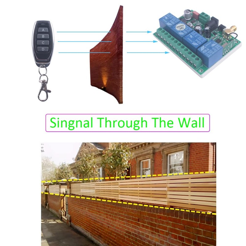 12V 24V 36V 4CH Universal Garage Door Remote Switch 433Mhz