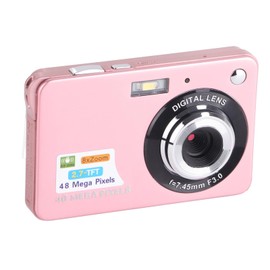 Digital Camera, 4K HD Camera, 48MP Autofocus Vlogging Camera with 8X Zoom, 2.7 Inch IPS Screen Compact Small Camera for Travel Party Growth Records (Pink)