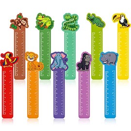 Frienda 50 Pieces Cute Animals Bookmarks Ruler for Kids Jungle Animal Farmhouse Teacher Prizes Book Markers Students Jungle Animal Party Favor, 10 Styles(Sea Animal)