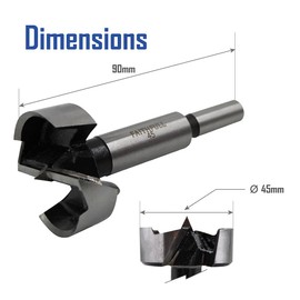 Faithfull FAIFOR45 Forstner Bit for Hardwood, Softwood, Drilling, Boring, Straight, Angled, Overlapping, Pocket holes - 45mm