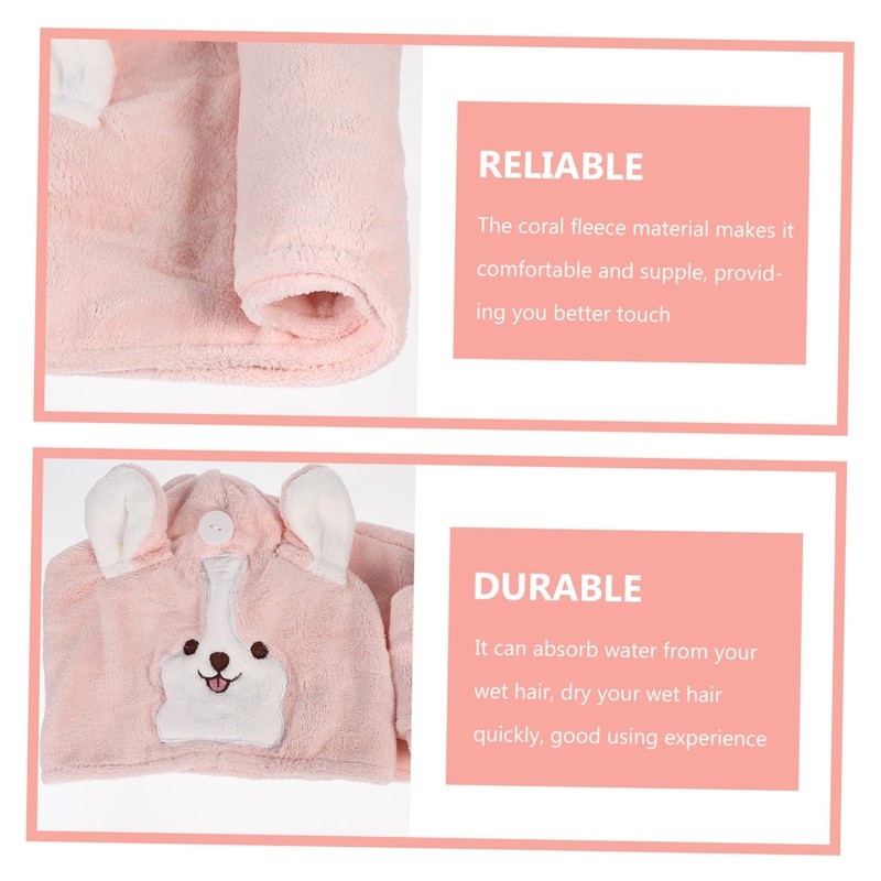 Healeved Thick Fleece Hair Towel Wrap Adorable Dry Hair Hat