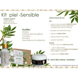 B’Oro Kit Piel Sensible Crema Regular, Suero Vitamina E y Jabón De Leche